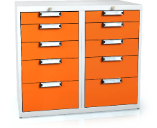 Universal cabinet for workbenches 840 x 963 x 600 - 10x drawer